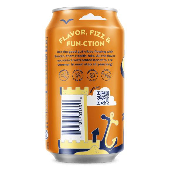 SunSip Root Beer Prebiotic Soda, 11.5 oz, 12 Pack Cans