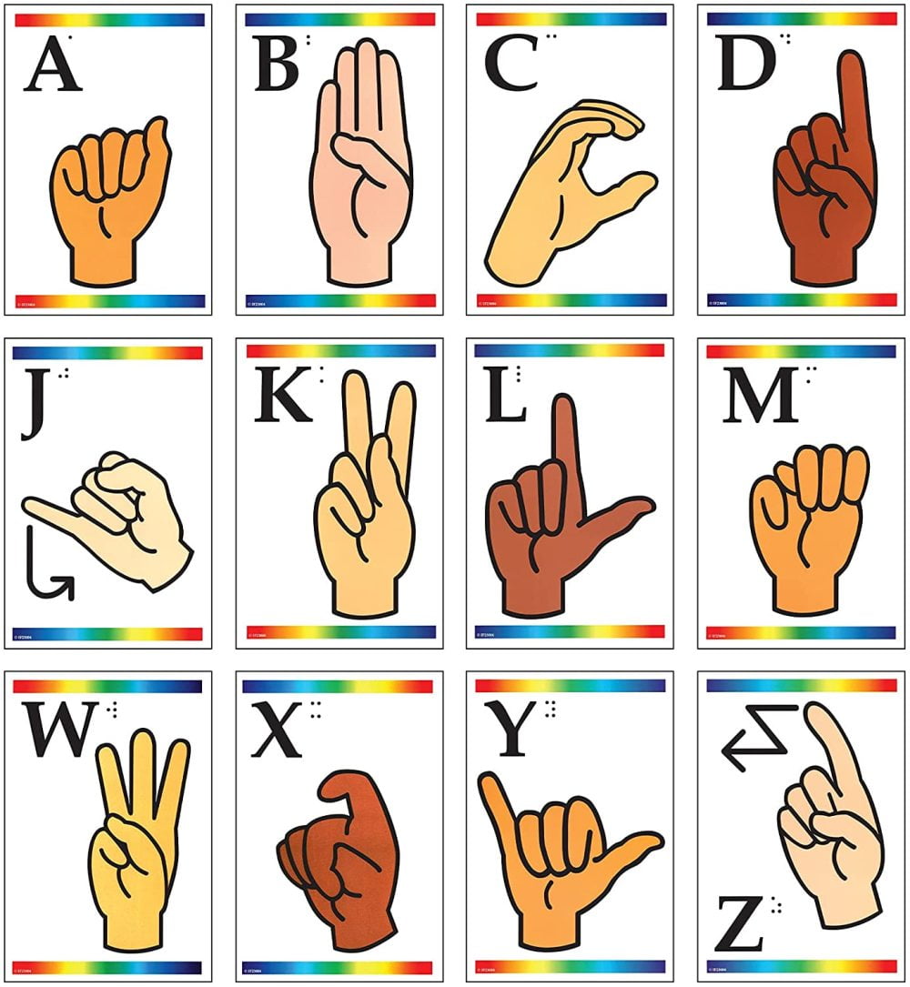 Carson Dellosa American Sign Language Learning Cards—ASL Alphabet Flash  Cards with Braille, Letter Sign Illustrations, and Alphabet Letters,  Learning Resources (26 pc) - Walmart.com
