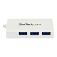 thumbnail image 3 of StarTech.com Concentrateur USB-C à 4 Ports avec 1x Ports USB-C et 3x Ports USB-A (SuperSpeed 5Gbps), Alimenté par Bus USB, Concentrateur Adaptateur Compact Portable/ordinateur Portable USB 3.0, Concentrateur Type-C USB 3.1 Gen 1/USB 3.2 Gen 1, Blanc - Windows/macOS/Linux (HB30C3A1CFBW) - Concentrateur - 3 x SuperSpeed USB 3.0 + 1 x USB 3.1 - de, 3 of 5
