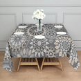 thumbnail image 3 of Gray Floral Mandala and Leaf Pattern Square Tablecloth,Waterproof Square Table Cover,Wipeable Spillproof Washable Table Cover for Home Kitchen Party Decor 42"X42"(107x107cm), 3 of 6