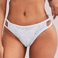 thumbnail image 2 of Women's Thongs Underwear Fashion Cute Lace High-Waist Seamless Trendy V-Shape Underpants Breathable Lightweight Soft Briefs, 2 of 5