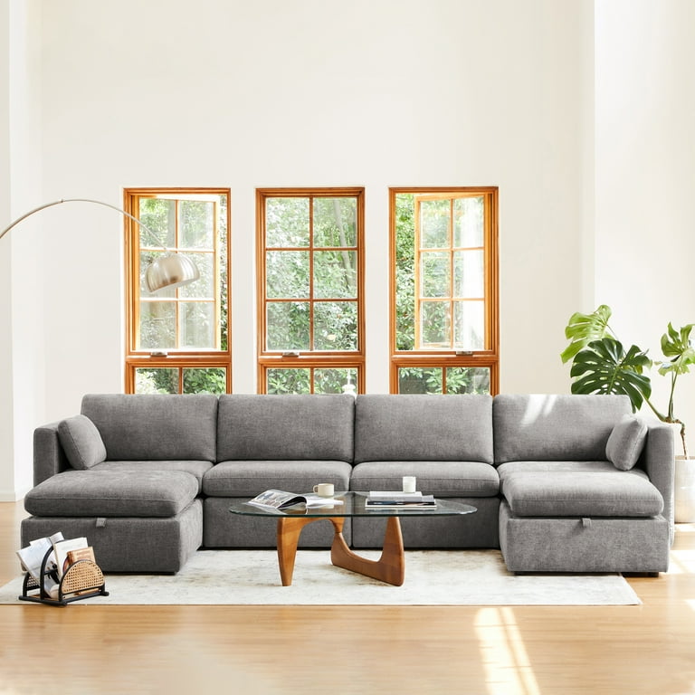 CHITA®️ Keaton Performance Fabric 3-Seater Sofa with Wood Base (99'') -   – CHITA LIVING