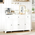 thumbnail image 6 of 55" Modern Buffet Cabinet - Minimalist Sideboard with 3 Drawers & 4 Doors, Adjustable Shelves Storage Console for Kitchen, Dining & Living Room, 6 of 7