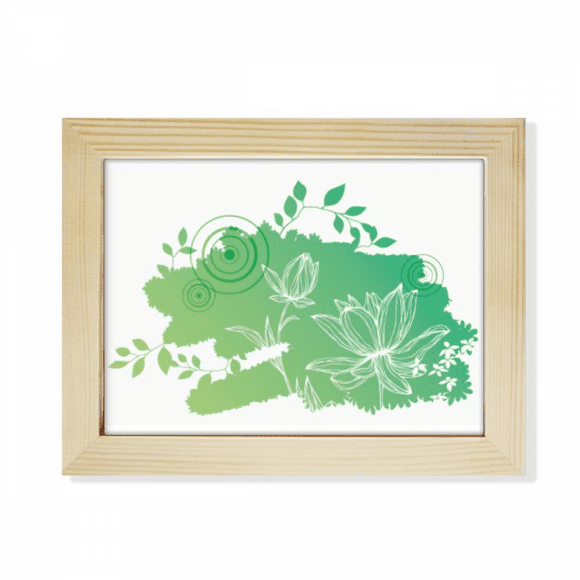 lotus flower frog flower desktop photo frame picture art decoration painting 6x8 inch