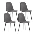 thumbnail image 2 of Dining Chairs Set of 6, Modern Linen Fabric Upholstered Dining Chairs with Backrests and Black Metal Legs, Dining Room Side Chairs for Kitchens, Lounges, and Farmhouses(Dark Gray), 2 of 8