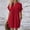 Red, variant on BRGZLK Women's Casual T-Shirt Dresses Rolled Up Short Sleeve Shift Wrinkle-Resistant Loose Fit Solid Color Knee Length Round Neck Dresses with Pockets Blue L