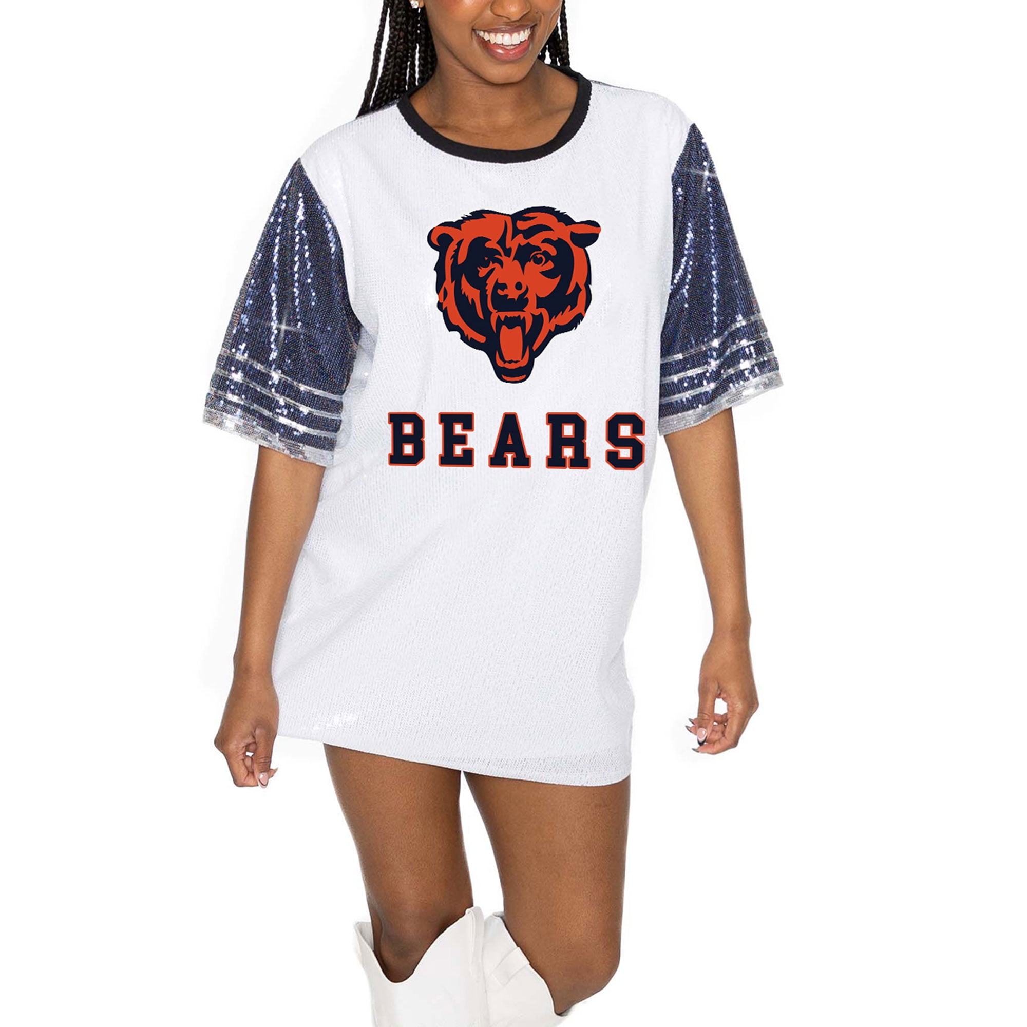 Women's Gameday Couture White/Black Houston Texans Bling It Full Sequin Jersey  Dress - Walmart.com