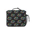thumbnail image 3 of Game Controller Black Pattern Insulated Lunch Bag with Shoulder Strap and Bottle Holder,Bento School Lunch Bag Box,11x9.5x3.5 Inches, 3 of 5