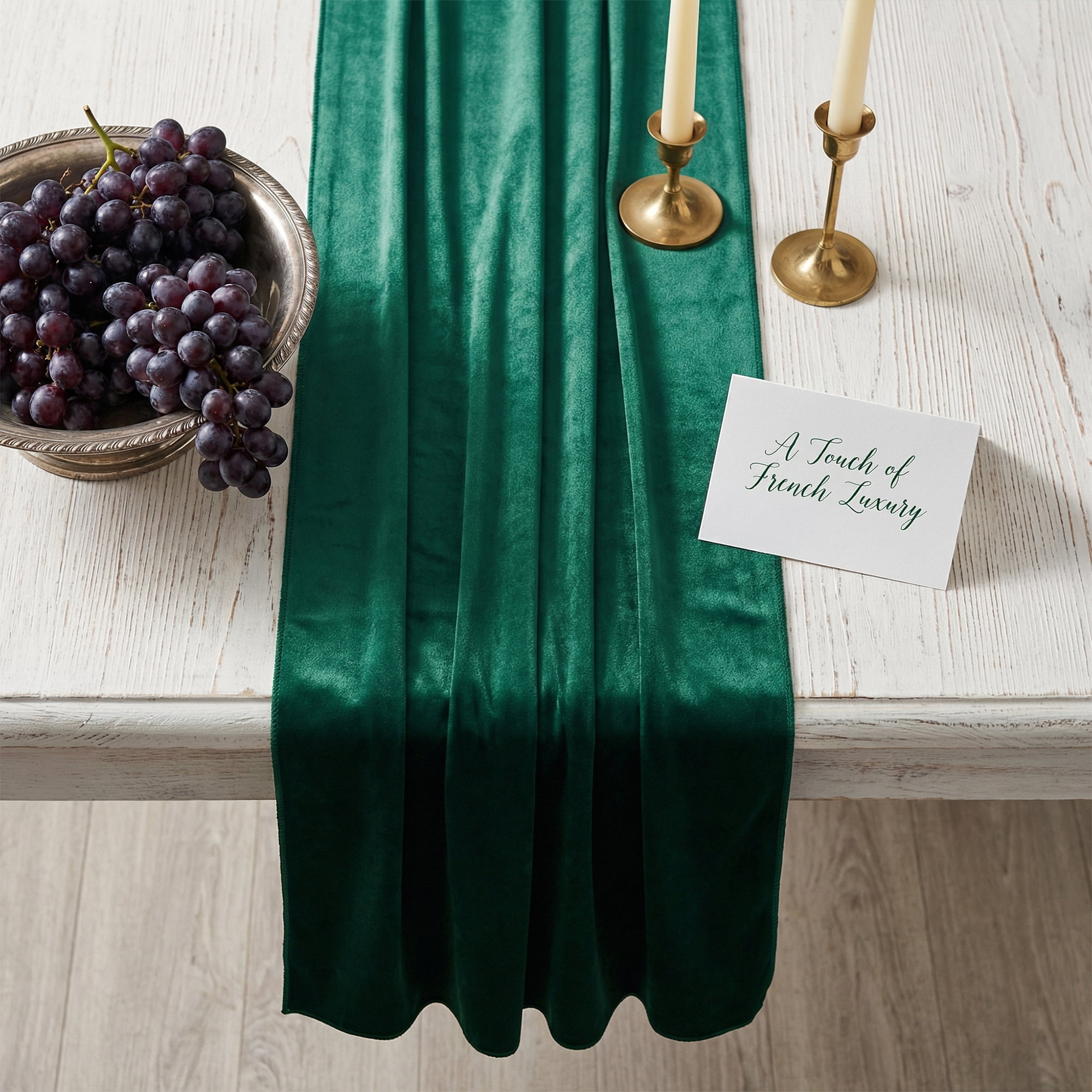 Unique Bargains Decorations Long Polyester Kitchen Runner Dark Green 27.6x118.1in