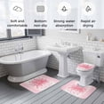 thumbnail image 5 of Eucalyptus Pink Bath Mat 3 Piece Bathroom Rug Set, Stripes Bottle Flower Cactus Plant Non Slip Bath Rug Contour Mat and Toilet Lid Cover, Absorbent Shower Mats Soft Bath Rugs and Mats Sets, 5 of 8