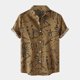 thumbnail image 2 of Camisas Y Playeras Playa Turn-Down Sleeve Sun Camisa de hombre Estampado de camisa casual corta Camisas de hombre (Khaki, 3XL), 2 of 7