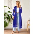 thumbnail image 4 of Ekouaer Women Zipper Robe Long Sleeve Loungewear Lightweight Housecoat Full Length Nightgown with Pockets, 4 of 6