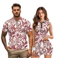 thumbnail image 2 of KUIFORTI Matching Golf Shirts for Couple Red Vintage Palm Tree Moisture Wicking Matching Couple Golf Shirts Woman Golf Clothing Set Breathable Fabric for Golf,Tennis,Hiking,Running,Gym, 2 of 7