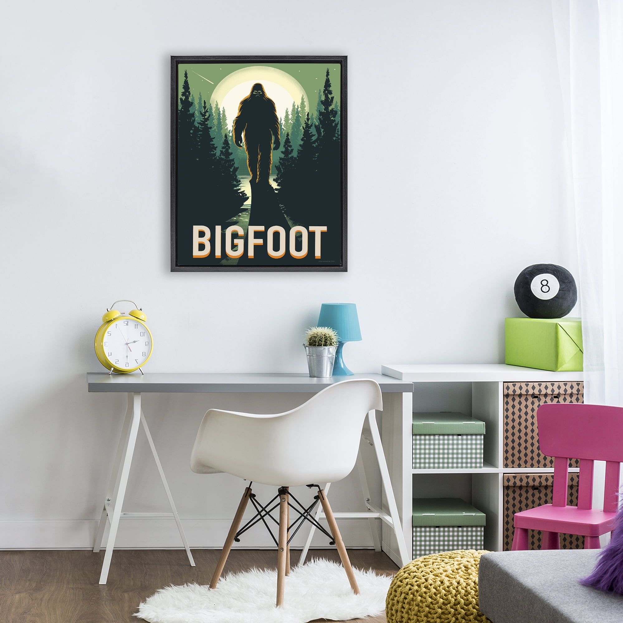 Stupell Industries Cryptid In The Woods Black Framed Floater Canvas Wall Art, design by Omar Escalante