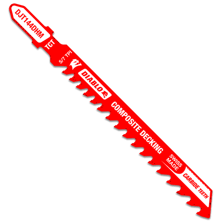 UPC: 0008925153917 | Diablo by Freud Diablo DJT144DHM 4 in. 5/7 TPI Carbide T-Shank Jig Saw Blade for Composite Decking