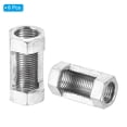 thumbnail image 3 of Unique Bargains M10x1mm Hexagon Coupling Nut, 30mm Threaded Iron Zinc Plating Lamp Pipe Connector, Silver 6 Pack, 3 of 7