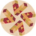 thumbnail image 1 of Ahgly Company Machine Washable Indoor Round Transitional Khaki Gold Area Rugs, 3' Round, 1 of 7