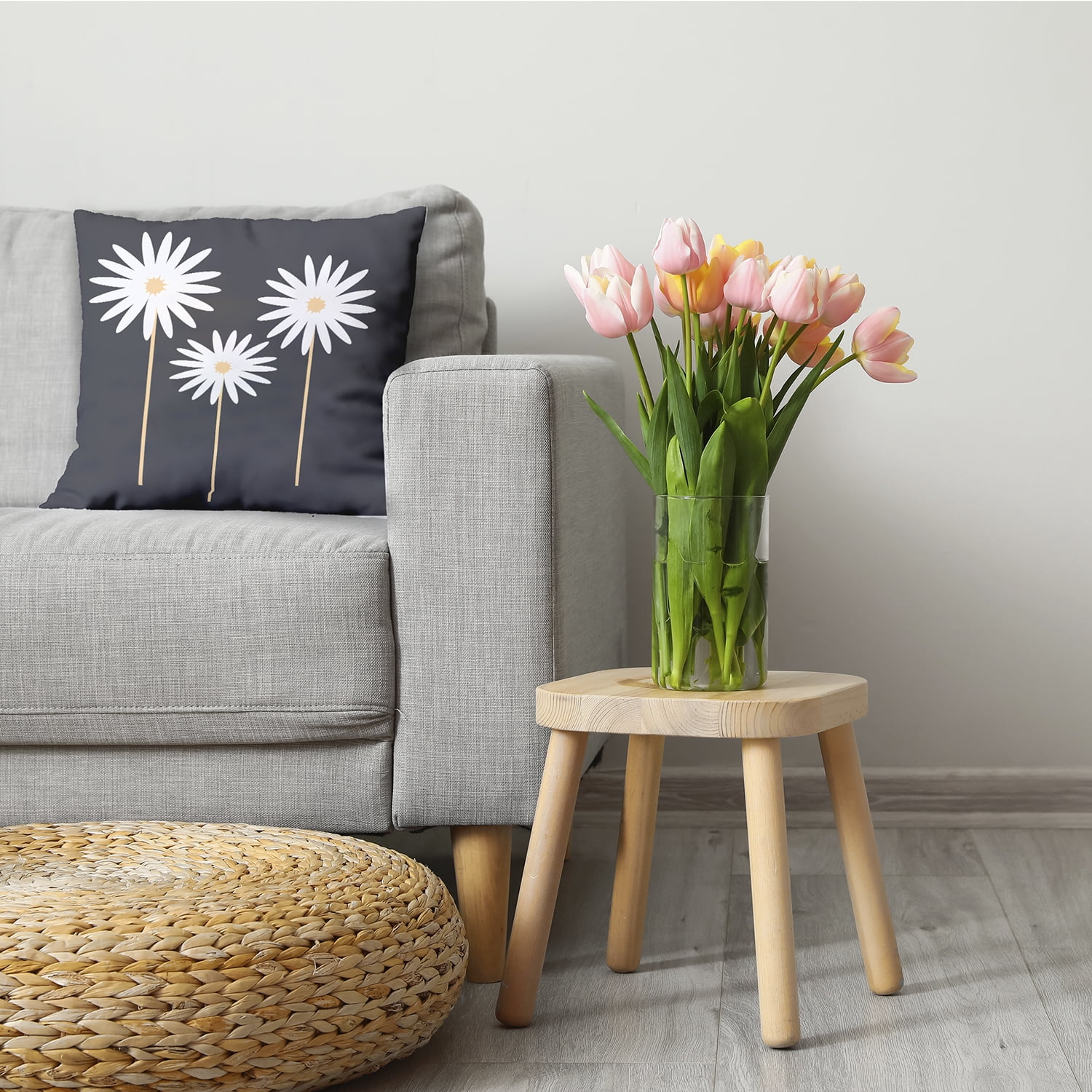 16" x 16" Simply Daisy Daisy May Daisy May Floral Print Decorative Throw Pillow