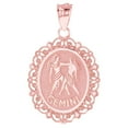 thumbnail image 1 of JackAni 14k Rose Gold Magnificent Filigree Frame Gemini Oval Pendant, 1 of 5