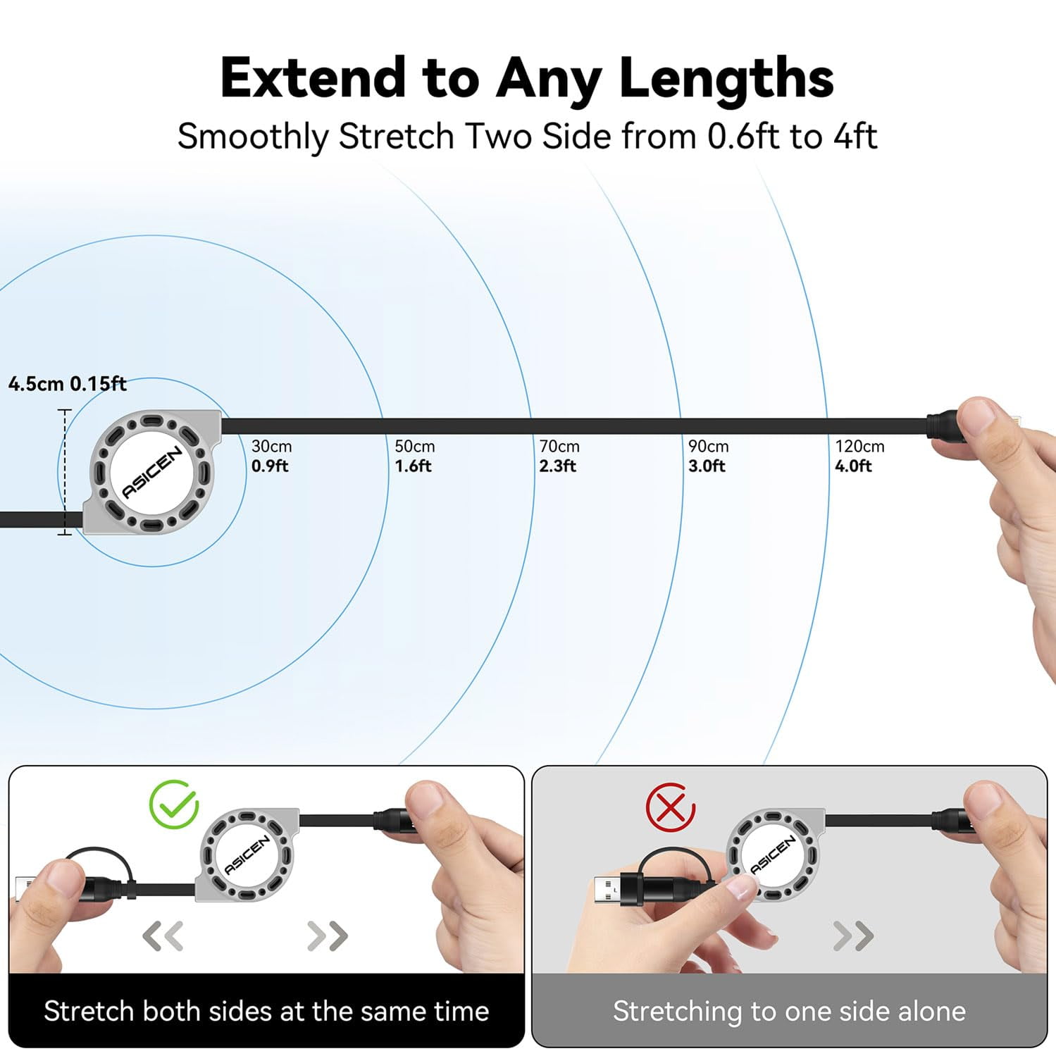 3-in-1 retractable charging cable lightning adapter/turns flash cable 27 [fast charging & data sync] multi-function charger suitable for 141312118765