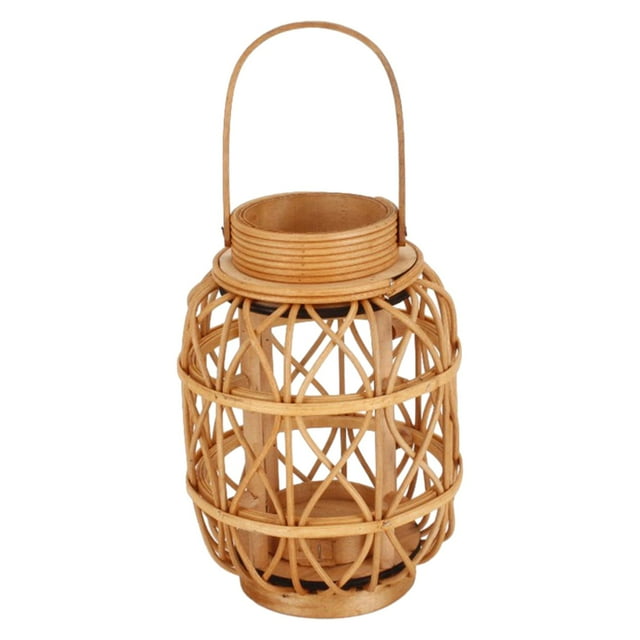 Candelabro tejido a mano, candelabro de ratán, pantalla de lámpara de ratán, candelabro de mimbre moderno rústico para mesa de comedor, del