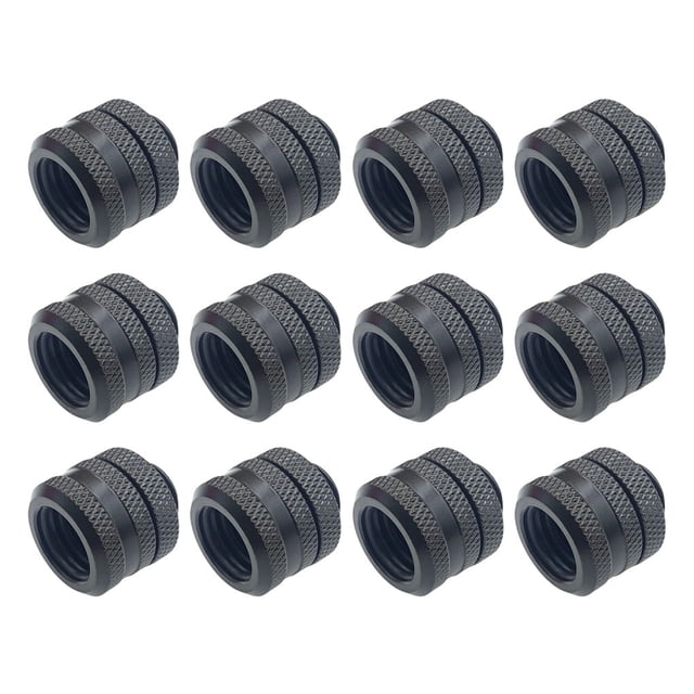 keepw 12Pcs Brass Computer Water Cooling Pipe Adapter Solid Color Replacement Electroplated Fast Release 5mm Thread Connector Black