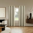 thumbnail image 6 of Sun Zero Dresden 2-pack Slub Detail Magnetic Closure 100% Blackout Grommet Curtain Panel Pair, 37"W x 84"L, Natural, 6 of 7