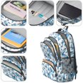 thumbnail image 4 of Blue Butterfly Pattern Cute School Backpack Bag with Padded Back and Adjustable Shoulder Straps 16.9 X 12.6 X 5.9 Inches, 4 of 5
