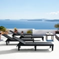 thumbnail image 6 of Hearth and Harbor Set of 4 Chaise Outdoor Lounge Chairs for Pool Chairs or Patio Furniture, Black, 6 of 7