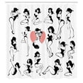 thumbnail image 3 of Ambesonne Fashion Shower Curtain, Woman Heart Tattoo Model, 69"Wx84"L, White and Black, 3 of 5