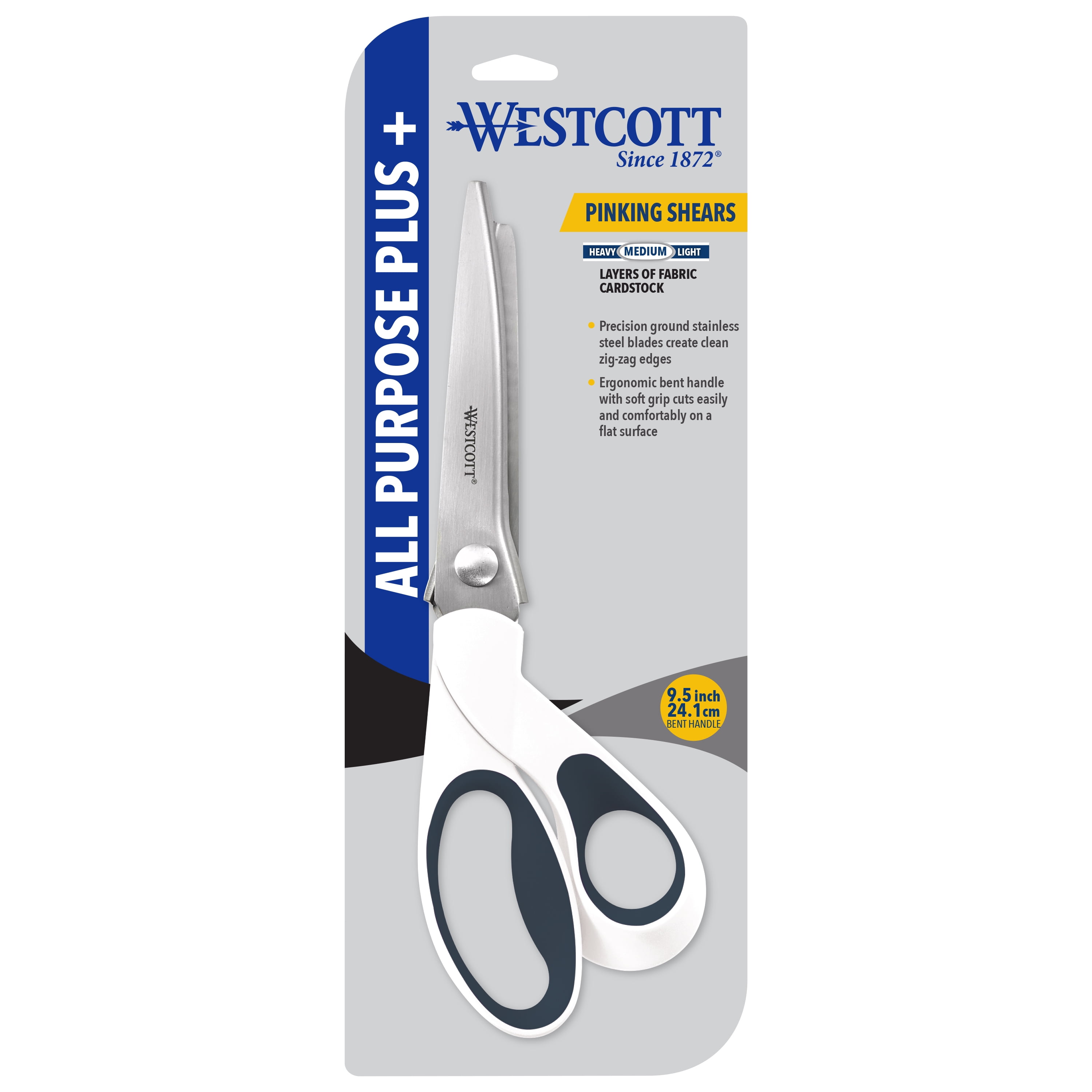 Westcott Pinking Shears 9.5 inch Stainless Steel Fabric Scissors