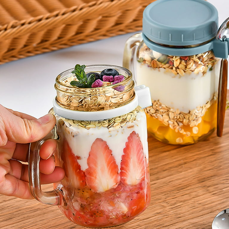Overnight Oats Containers With Lids And Spoon, Mason Jars For Overnight Oats,  Overnight Oats Jars Glass Oatmeal Container To Go For Chia Pudding Yogurt  Salad Cereal Meal Prep Jars, Kitchen Accessories 