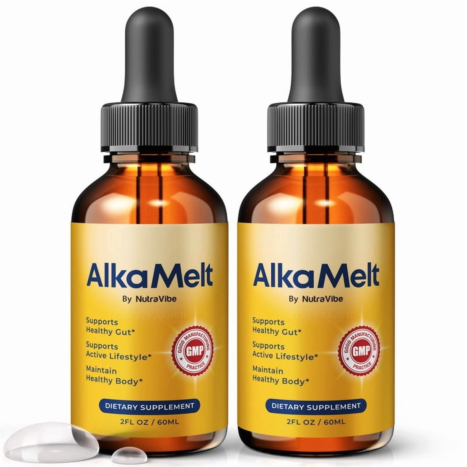 (2 Pack) AlkaMelt Drops – Natural Daily Liquid Formula Designed to Align with Fitness Goals, Support an Active Lifestyle & Body Balance | Just a Few Drops for a Fit-Focused Routine (60 Servings)