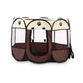 thumbnail image 1 of Tienda plegable para mascotas, casa de animales plegable octogonal con cremallera para exteriores, tela Oxford 600D, corralito para interiores, Suministros de alimentación y agua para Café S Greeniant PT000583-01, 1 of 6