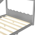thumbnail image 4 of Queen Size House Floor Bed with Roof, Floor Bed with Slats Support, Low Profile House Bed with Headboard & Footboard, Queen Size Platform Bed, Grey, 4 of 11