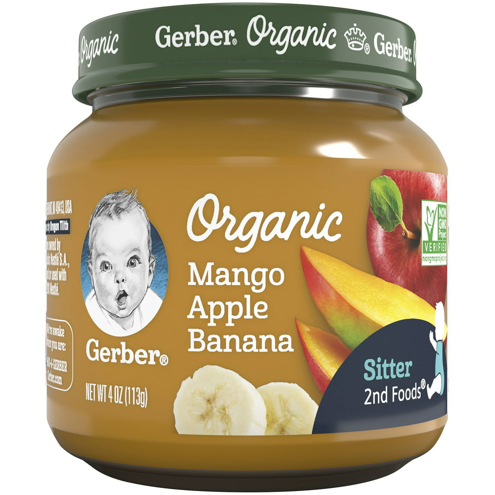 Gerber 2nd Foods Organic Stage 2 Baby Food Mango Apple Banana, 4 oz