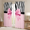 thumbnail image 2 of Feelyou Girly Kawaii Bow-tie Black Out Curtains, Fashion Zebra Print Stripes Curtains Pack of 2 (42x63 Each), Cute Princess Bowknot Bedroom Curtains, Living Room Curtains Decor, 2 of 6