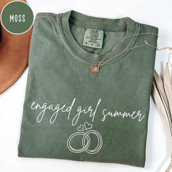 Engaged Girl Summer Future Mrs Bride To Be Cute Engagement For Fiancee Wedding Graphic T-Shirt All Size S-3XL