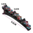 thumbnail image 2 of 4pcs Sparkling Crystal Floral Hair Clips, Braided Hair Clip with 3 Small Clips Plum Flowers Chopped Hairpin Multi Duckbill Clips Hair Barrettes for Hairstyle (Champagne), 2 of 4