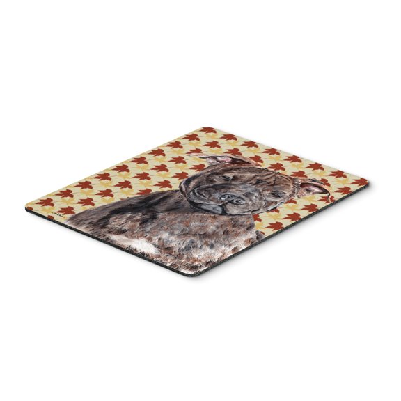 Carolines Treasures SC9681MP "Staffordshire Bull Terrier Staffie Fall Leaves Mouse Pad Hot Pad or Trivet" Large
