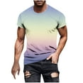thumbnail image 2 of M-5X Plus Size T-Shirts for Men Big & Tall Short Sleeve Tshirts Shirts Casual Pullover Gradient Printed Comfort Basic Workout Tees Tops, 2 of 5