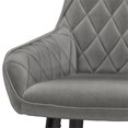 thumbnail image 3 of Tabouret Garey Mi-Siècle Moderne en Velours Gris (Lot de 2), 3 of 10