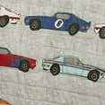 thumbnail image 3 of Lush Ensemble de Literie Réversible 2 Pcs pour Enfants, Voiture de Course Beige Decor, pour Garçons (Simple), Bleu Orange, 3 of 5