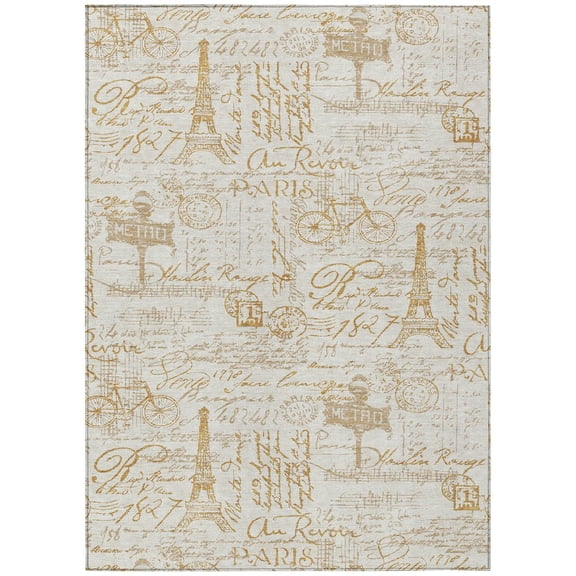 Dalyn Rugs Machine Washable Indoor/Outdoor Chantille ACN2209 Gold 2'6" x 3'10" Rug