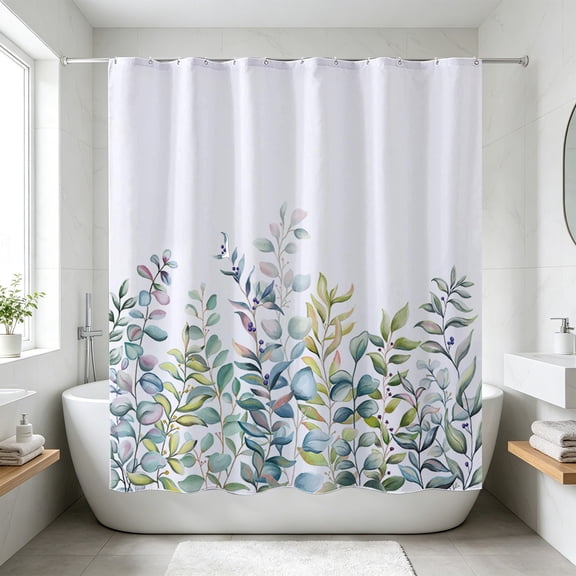 FastXmas 70 x 70 Inch Shower Curtain Floral Patterns Printed Decoration Waterproof Shower Curtain With Hooks Easily Install Shower Curtain,Machine Washable