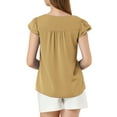 thumbnail image 3 of INSPIRE CHIC Blouse de Travail à Manches Courtes Col en V Uni pour Femmes, 3 of 6