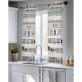 thumbnail image 5 of Retro Farm Animals Sheer Curtains 39 Inch Length 2 Panels Set for Living Room/Bedroom, Country Cow Pig Chicken Teal Wooden Kitchen Curtains Grommet Semi-Sheer Curtains Window Treatments 27.5"x39"x2, 5 of 7