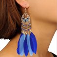 thumbnail image 2 of Dangle Earrings Fashion Beaded Artificial Feather Drop Earrings Long Earrings, 2 of 10