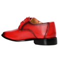 Libertyzeno Mens Classic Formal Oxford Shoes Lace Up Leather Dress Shoes Red 0782