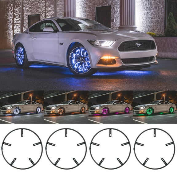 LEDGlow 4pc 14" Million Color LED Wheel Ring Light Kit